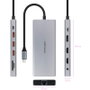 Nanocable Hub USB-C 12 en 1 con HDMI 4K, DisplayPort y PD 100W Gris